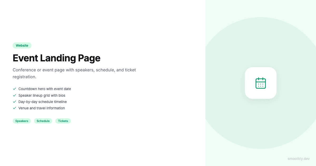 Event Landing Page
